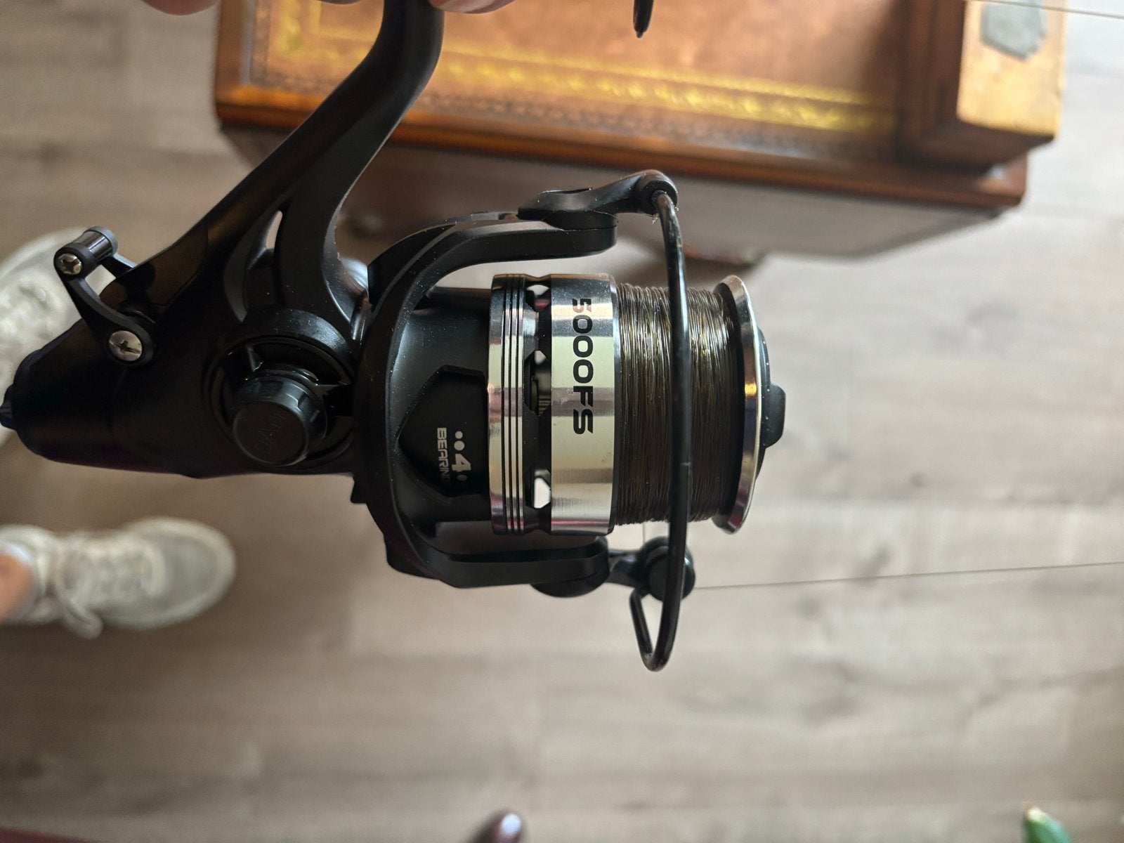 Vishengel met molen - Quick 1 3000FS & Black Widow, Ophalen, Zo goed als nieuw, Complete hengel