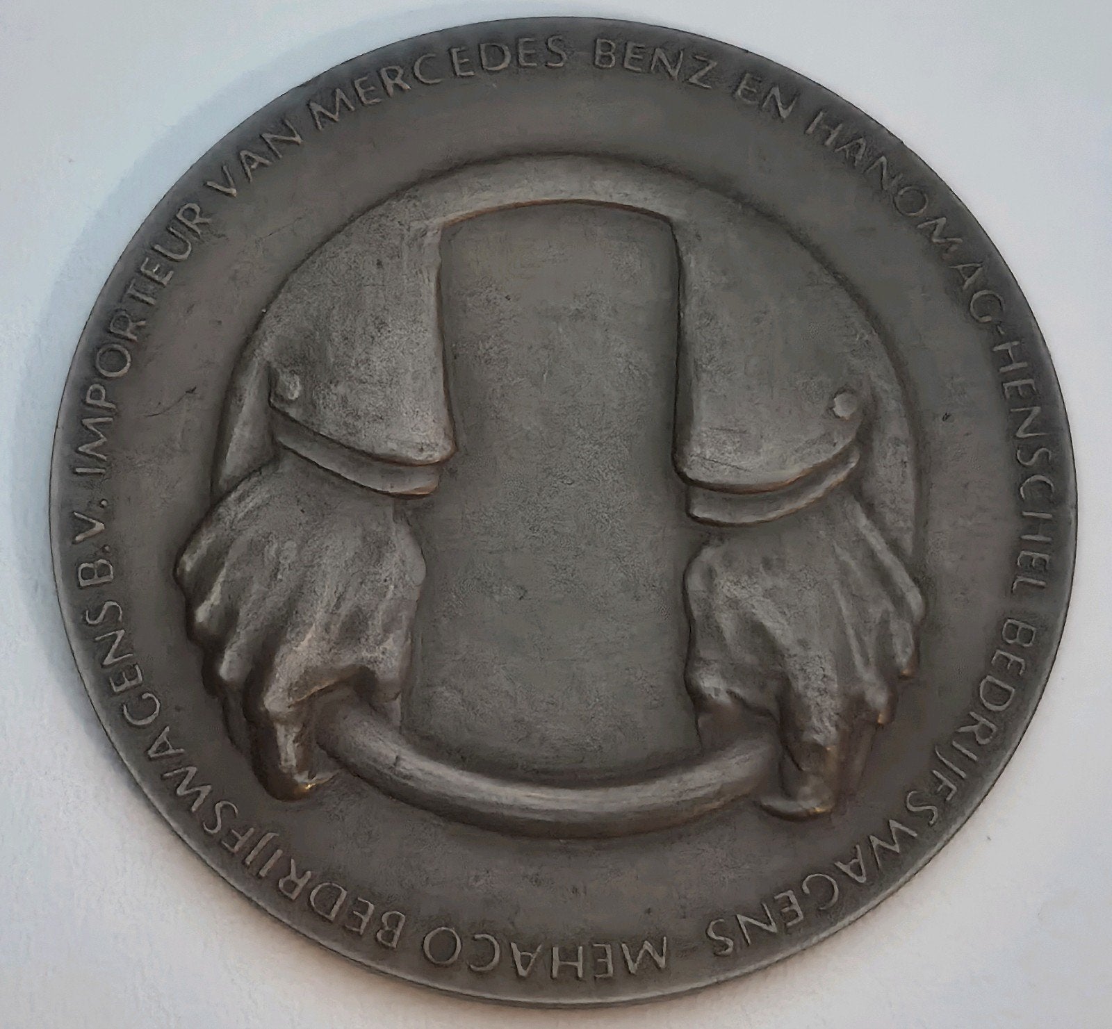 Unieke Gedenkpenning MEHACO Mercedes Bedrijfswagens B.V. 197, Ophalen of Verzenden, Brons, Nederland