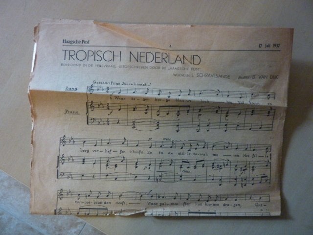Krantenknipsel Haagsche post - Tropisch Nederland muziek, Verzenden, Gelezen