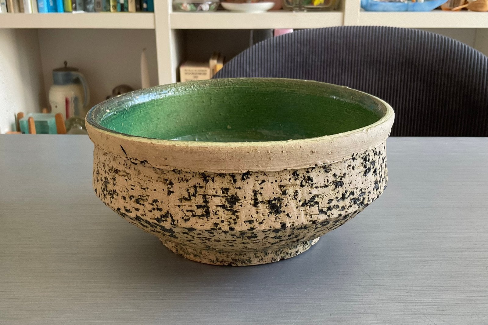 Ronde vintage berkenbast bloempot; jaren 60 / sixties; €30, Antiek en Kunst, Ophalen of Verzenden