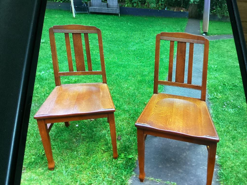 Set van 2 vintage houten stoelen, Ophalen