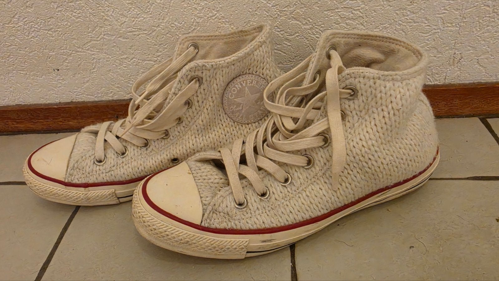 Originele Converse All-Star gebreide sneakers, Ophalen, Beige, Converse, Sneakers of Gympen