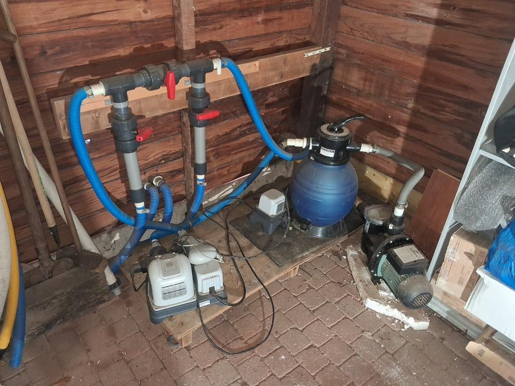 Complete zwembad set– warmtepomp, zandfilter, pomp, Ophalen of Verzenden, Gebruikt