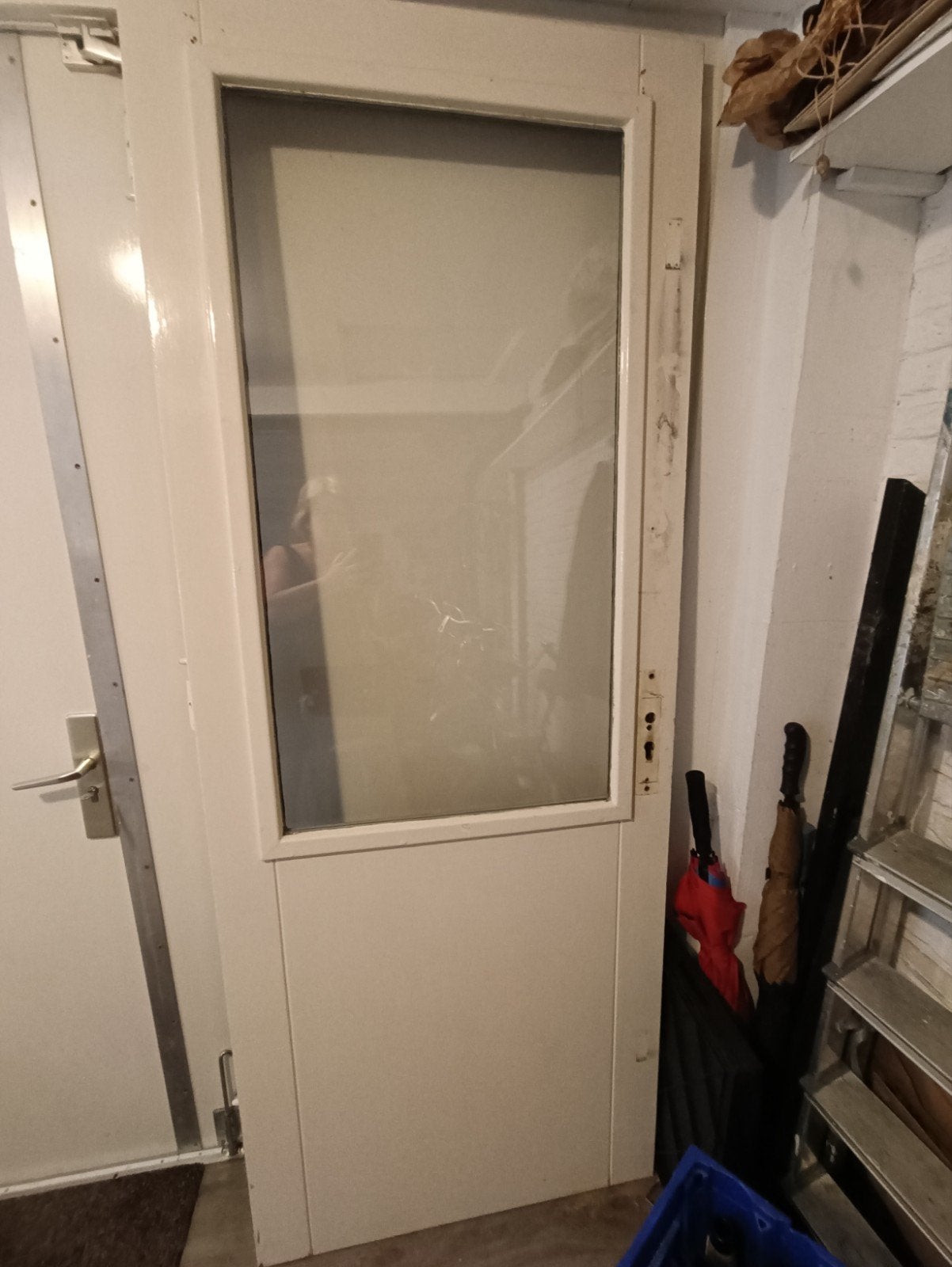 Prima buitendeur met dubbel glas, Ophalen, Gebruikt, 200 tot 215 cm, Glas