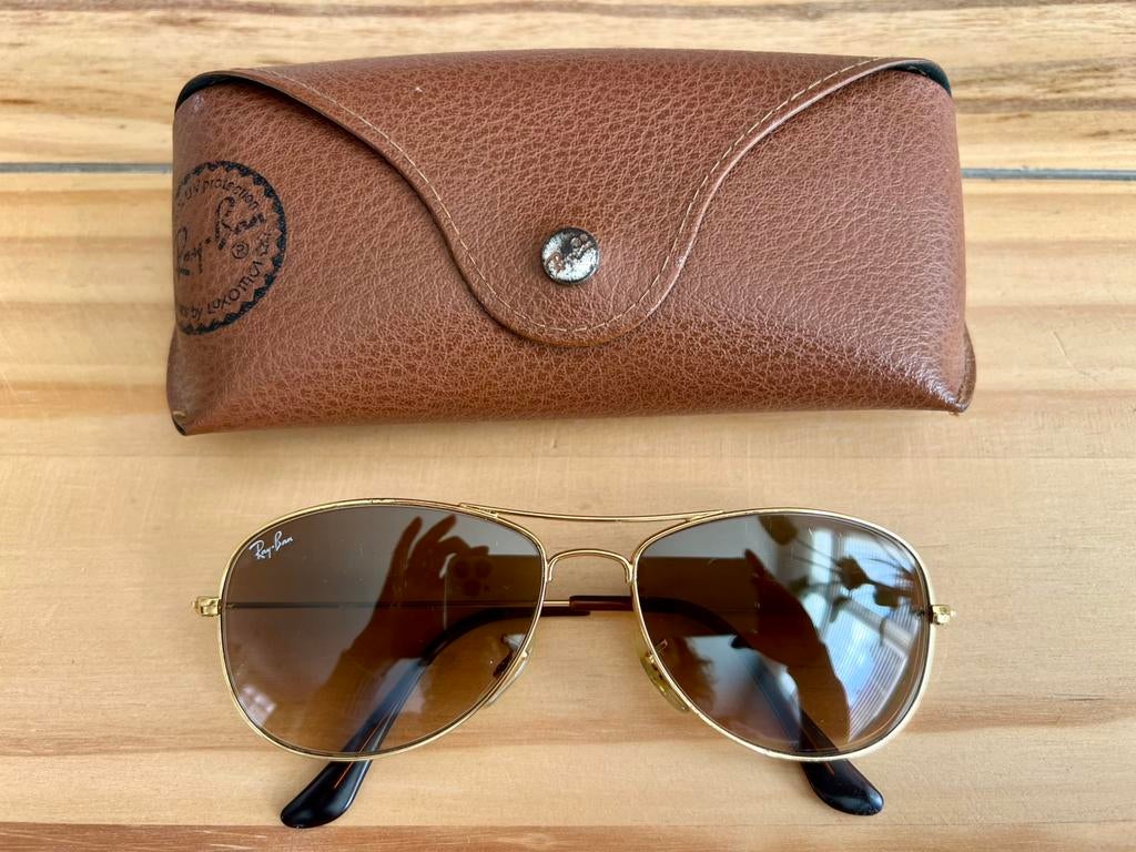 Ray Ban aviator gold incl brillenkoker, Ophalen of Verzenden, Gebruikt, Ray-Ban