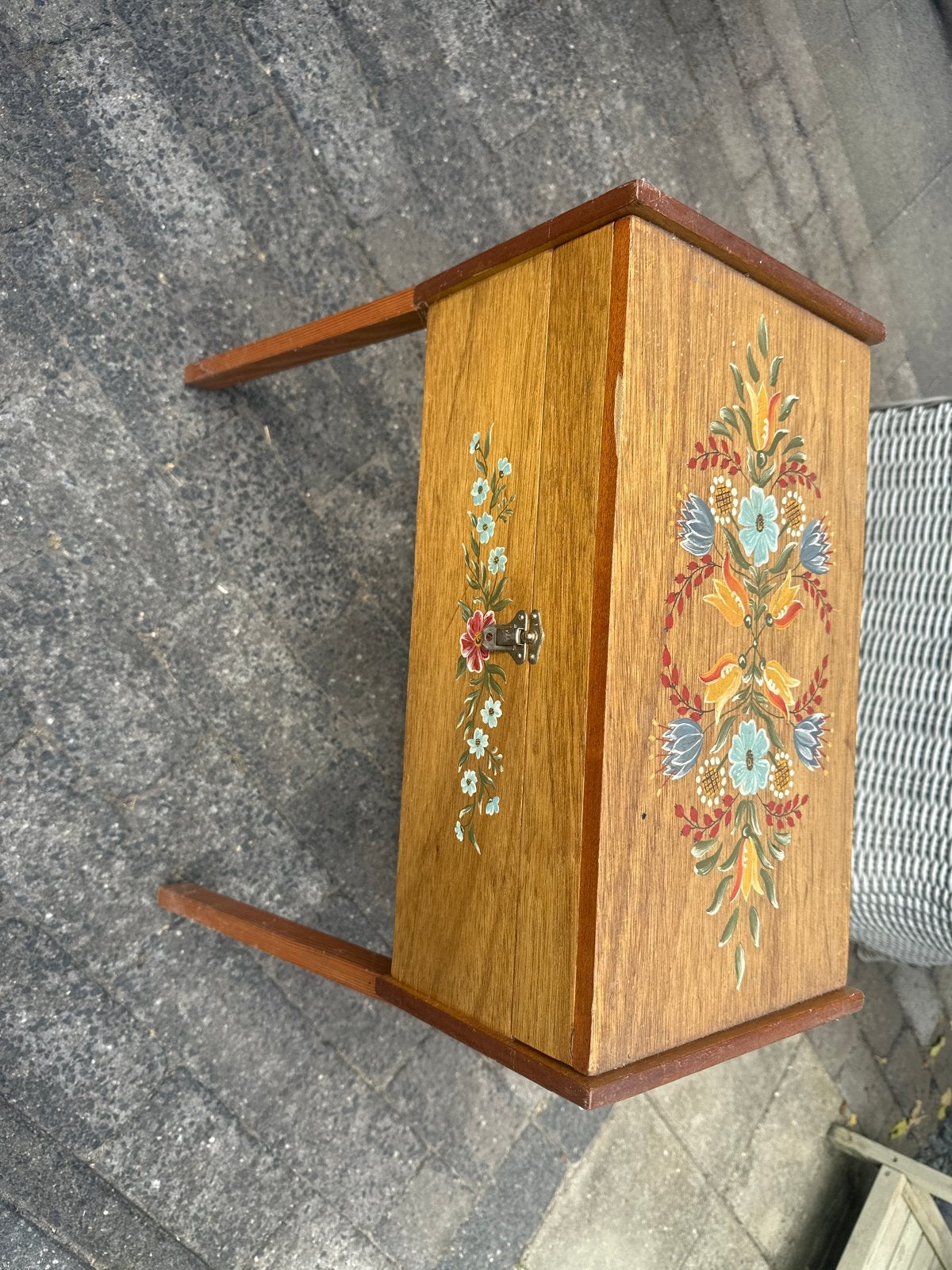 Vintage Naaikastje met Bloemenprint - 50x50cm, Ophalen