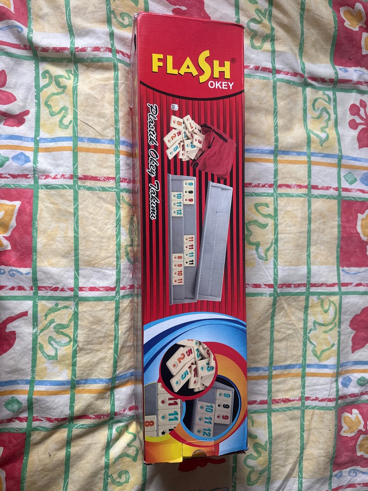 Flash Okey Spel - Compleet met plastic tegels, Drie of vier spelers, Ophalen of Verzenden, Gebruikt