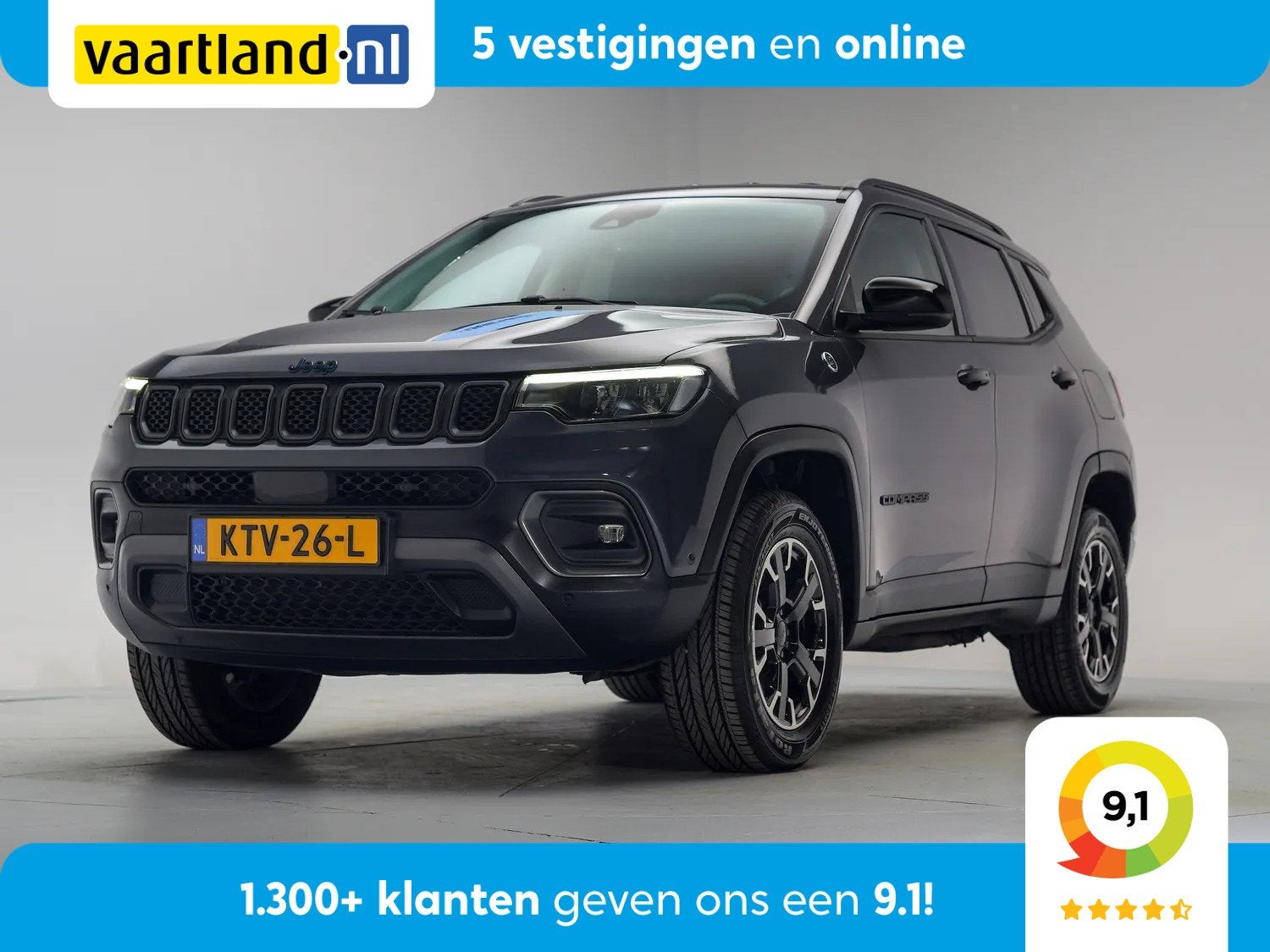 Jeep Compass 240 xe Plug-in Trailhawk [ SoH 91,4% | LED Navi, Auto's, Automaat, 4 cilinders, Bedrijf, Vierwielaandrijving