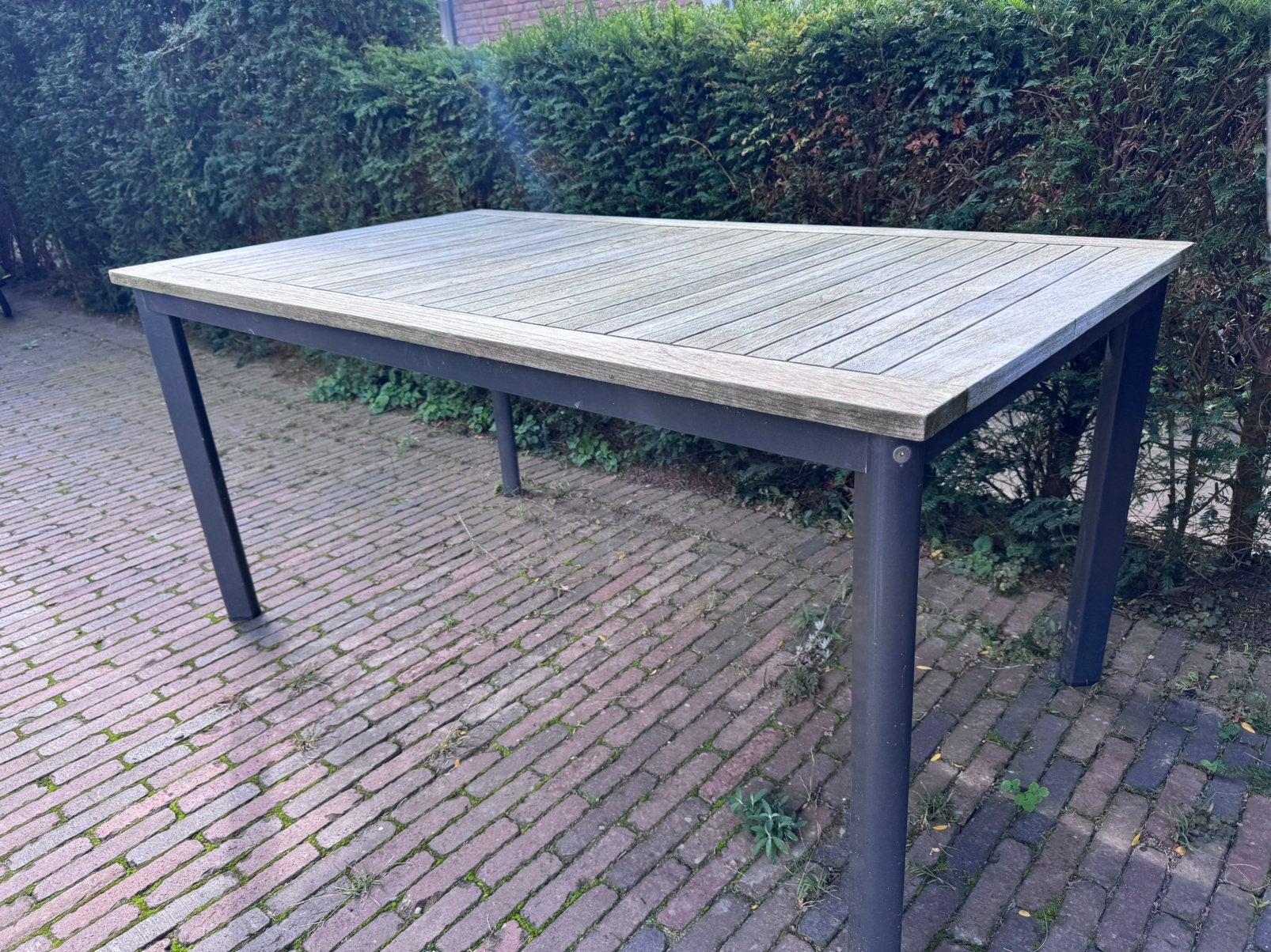 Tuinset: tafel met vier stoelen, Ophalen, Gebruikt, Rechthoekig, Hout