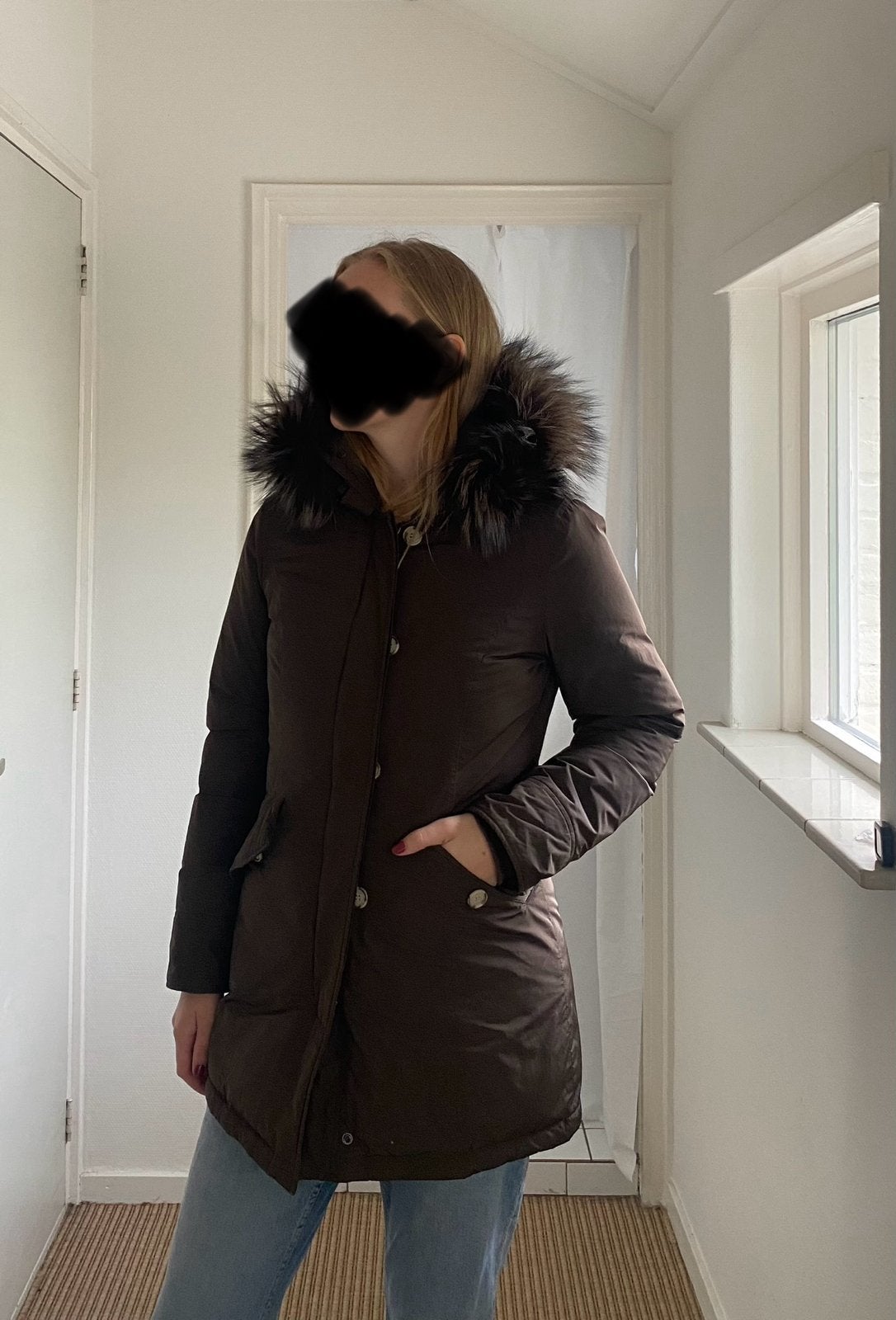 Woolrich Winterjas, Ophalen of Verzenden, Zo goed als nieuw, Maat 38/40 (M), Bruin