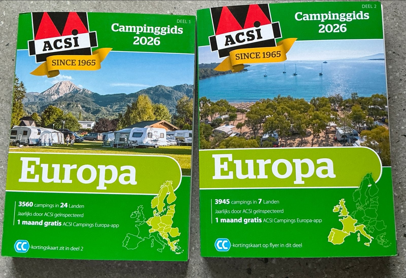 ACSI Campinggids Europa 2026 Deel 1 & 2 met kortingskaart, Ophalen of Verzenden, Nieuw, Europa, Campinggids