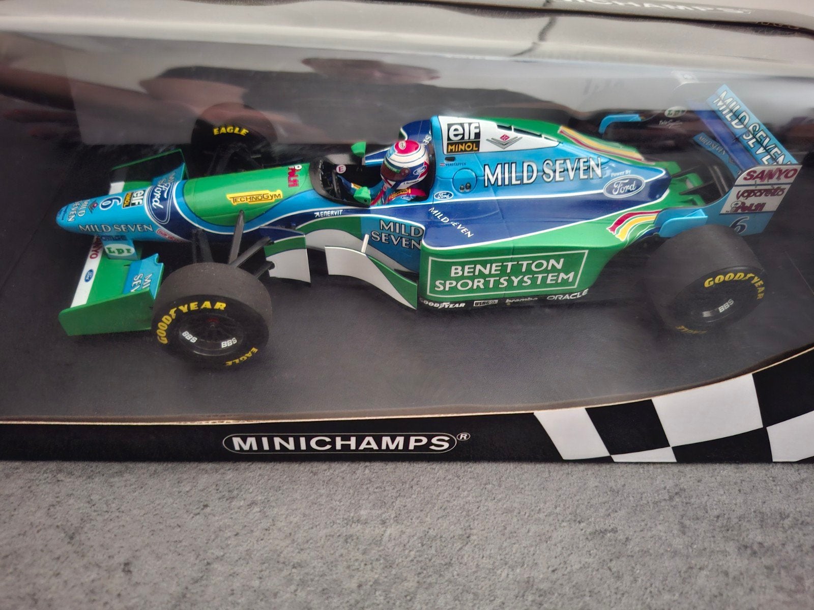 Minichamps Jos Verstappen Benetton 1994 GP Hongarije 1:18, Ophalen of Verzenden, Zo goed als nieuw, Auto, MiniChamps