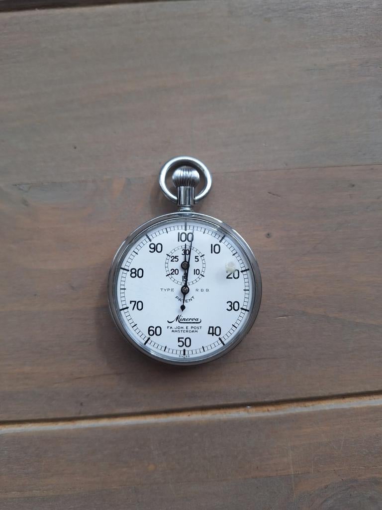 Vintage Minerva Zakhorloge - Stopwatch - Fa. Joh. E. Post, Overige merken, Zakhorloge, Staal, 1930 tot 1960