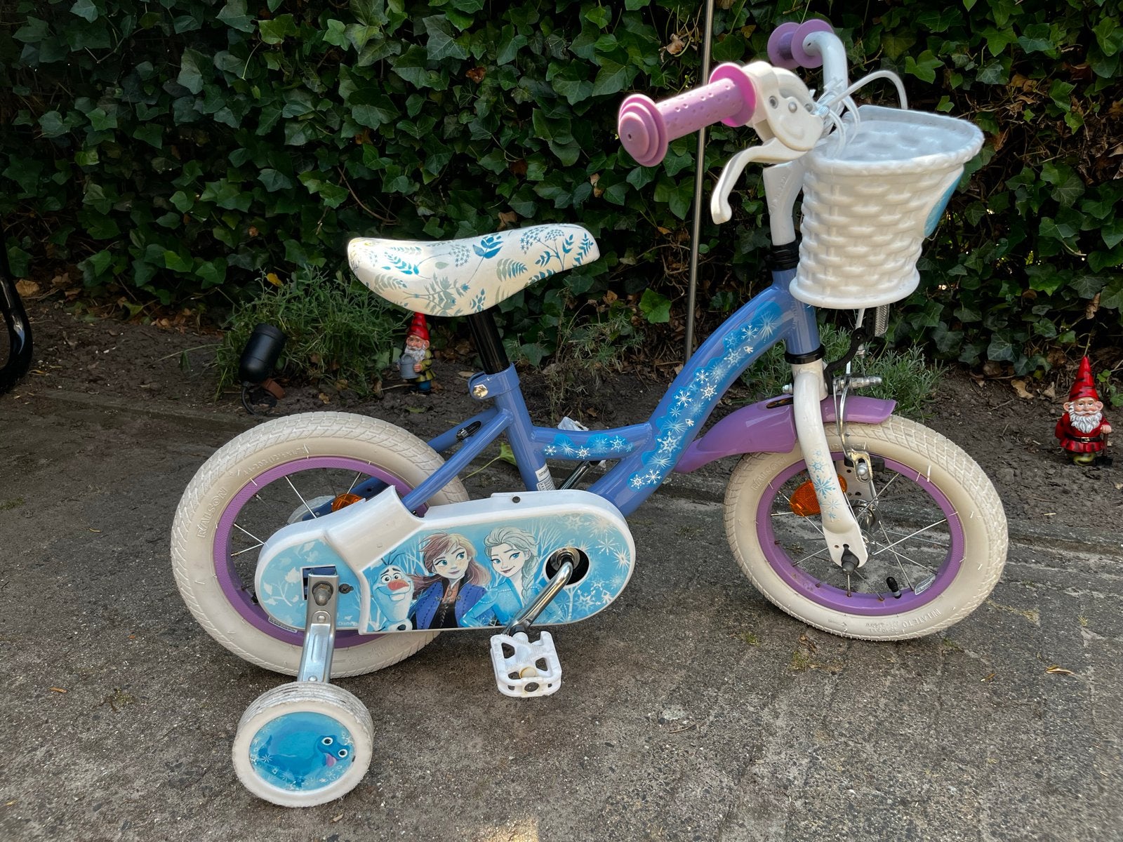 Volare Disney Frozen 2 kinderfiets - 12 inch, Ophalen, Zijwieltjes, Gebruikt, Velgrem