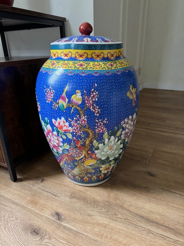Vaas, Ophalen, Zo goed als nieuw, Met deksel, 55 cm