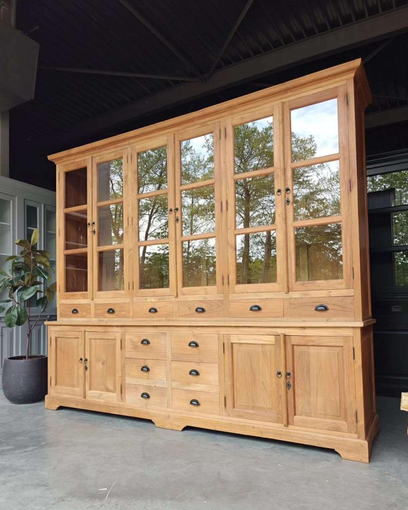 Prachtige brede buffetkast | 294cm grote wandkast teak #4786
