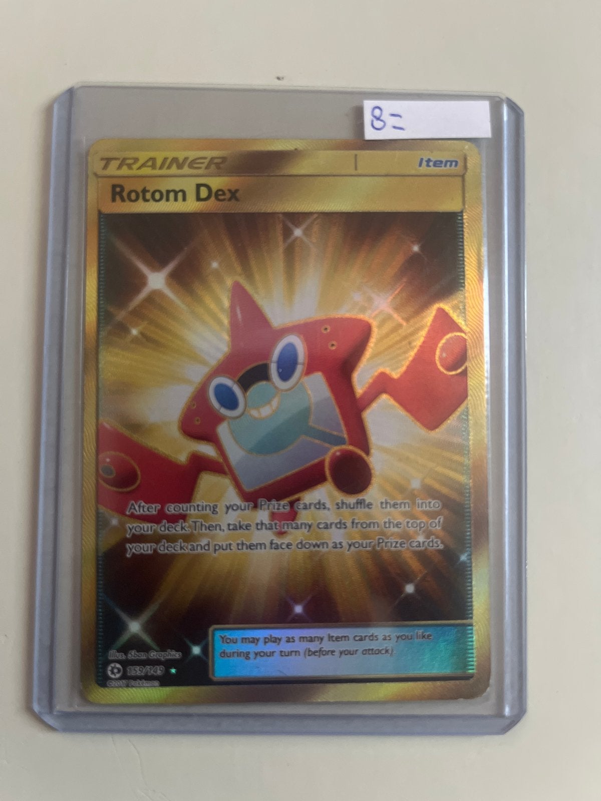 Pokémon Rotom Dex Gold Foil Trainer Kaart, Ophalen of Verzenden, Zo goed als nieuw, Losse kaart, Foil