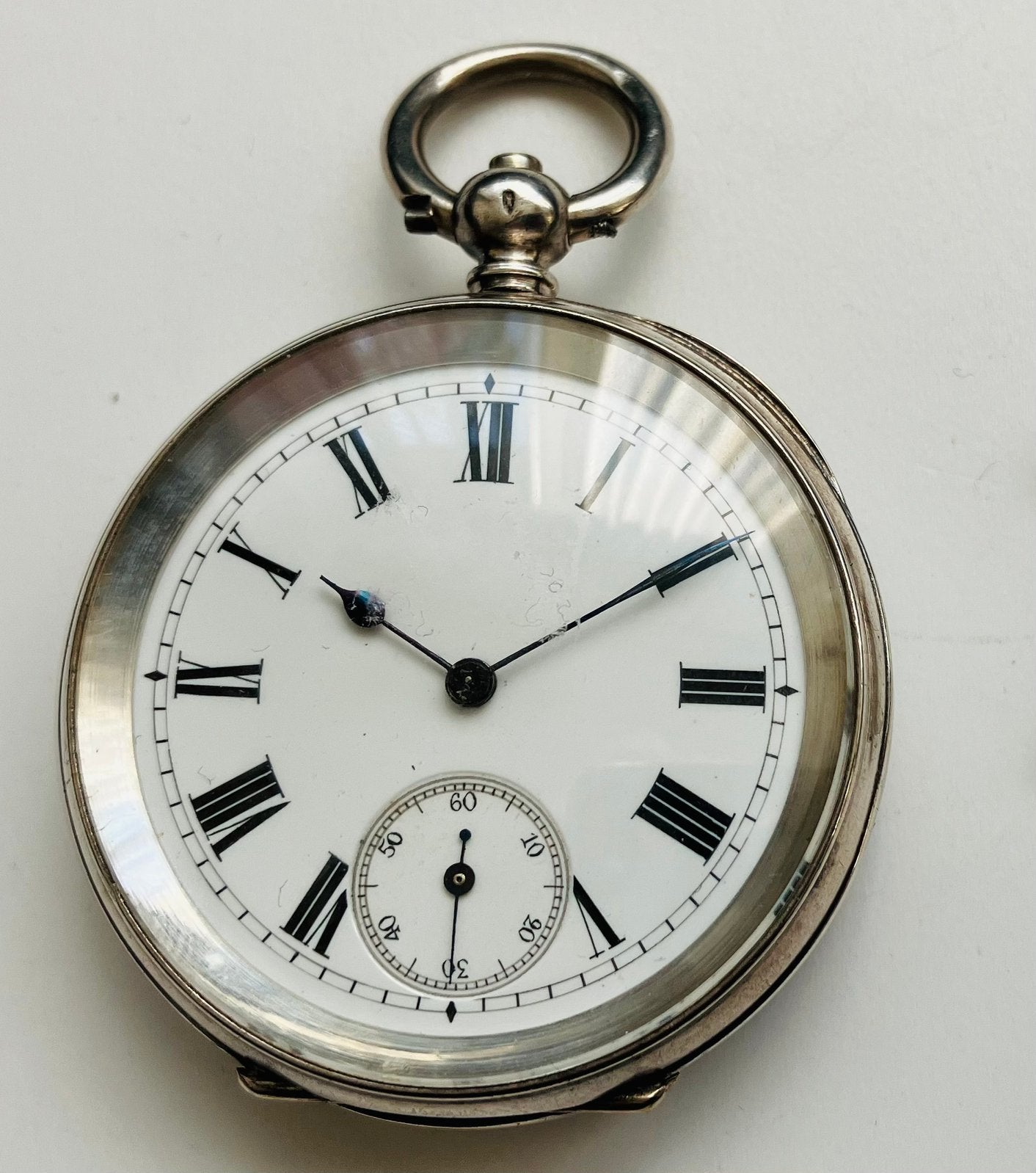 Oud Zilver zakhorloge goedlopend en in perfecte staat, Overige merken, Zakhorloge, Verzenden, 1900 tot 1930