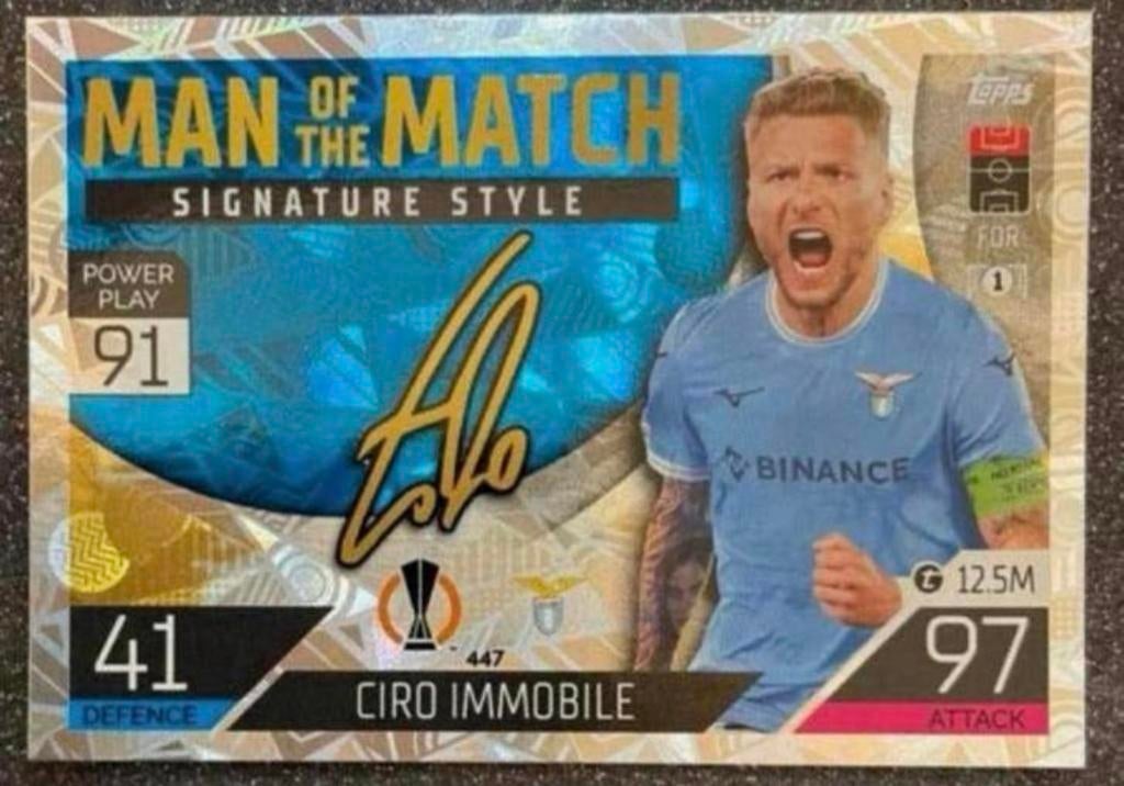 Topps MA 22/23    MotM SIGNATURE STYLE    IMMOBILE    LAZIO, Verzenden, Zo goed als nieuw, Plaatje