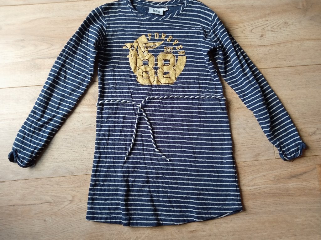 Blue Queen blauw wit gestreepte jurk maat 128, Ophalen of Verzenden, Gebruikt, Meisje, Jurk of Rok