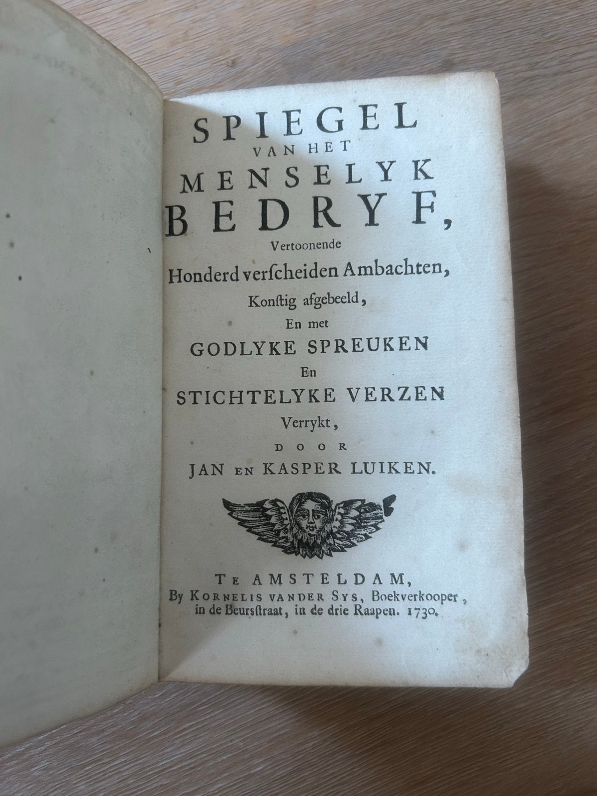 Spiegel van 't Menselyk Bedryf - Jan en Caspar Luyken (1730), Antiek en Kunst, Ophalen of Verzenden