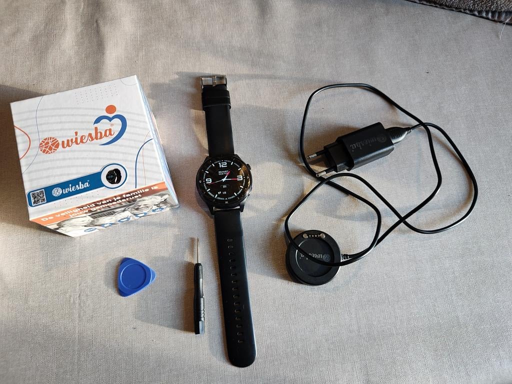 Wiesba WB58S smartwatch voor senioren SOS horloge, Sieraden, Tassen en Uiterlijk, Smartwatches, Gebruikt, Zwart, GPS, Android