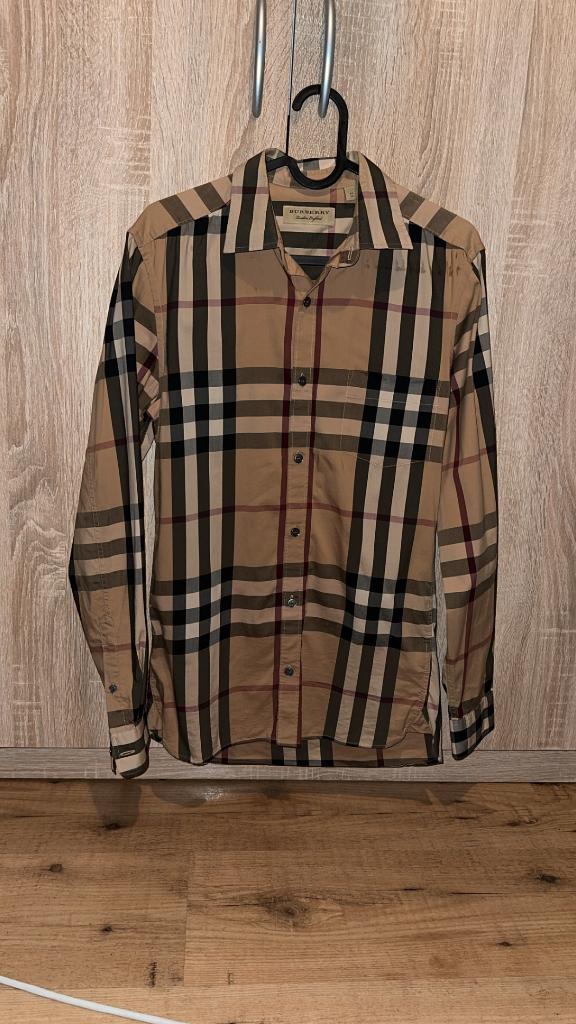 Burberry blouse heren (S), Ophalen, Halswijdte 38 (S) of kleiner, Beige, Gedragen