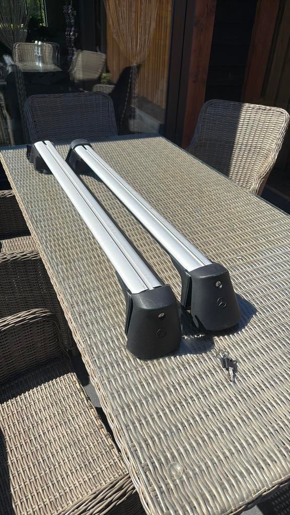 Dakkoffer dragers orgineel mercedes voor model  zie foto, Auto diversen, Dakkoffers, Ophalen of Verzenden, Gebruikt