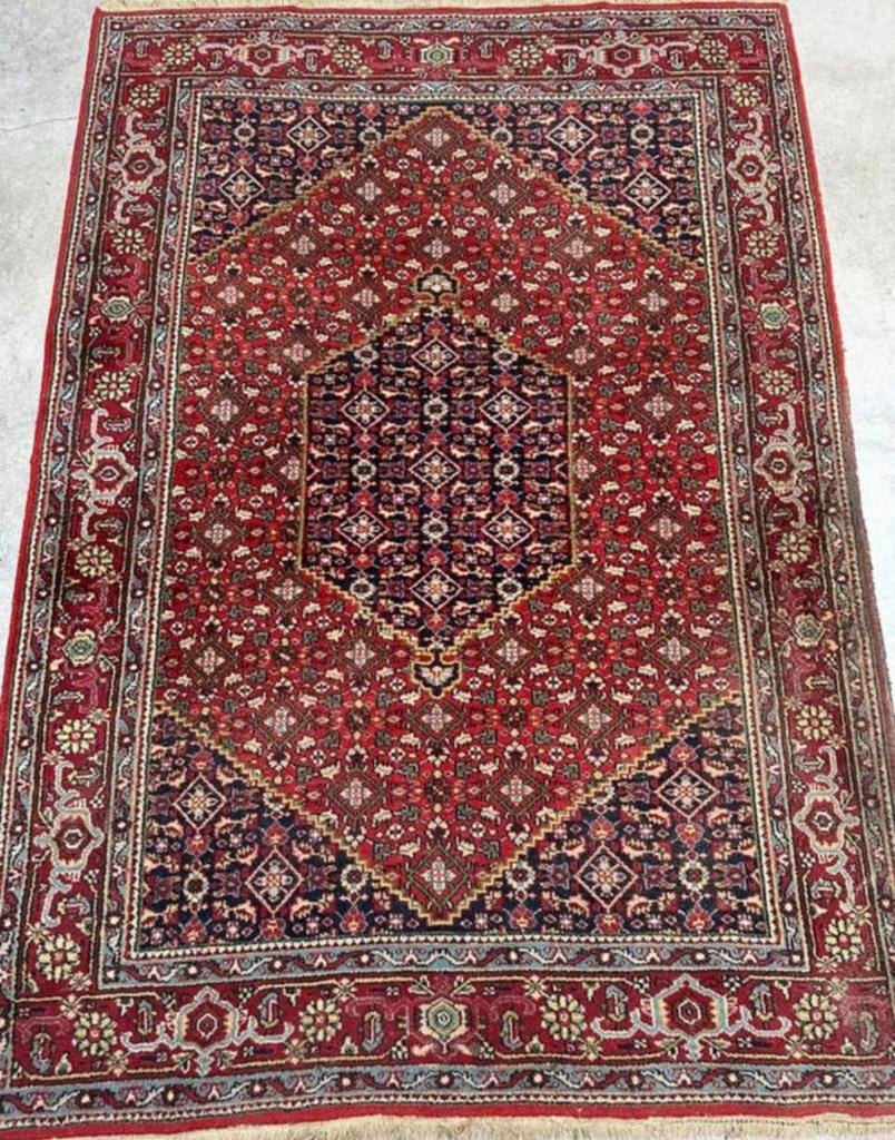 Handgemaakt tapijt 135cm x 198cm oosterse orient perzich wol, 100 tot 150 cm, Blauw, Ophalen of Verzenden, 150 tot 200 cm