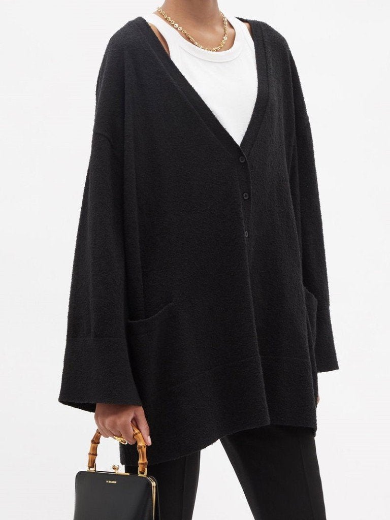 toteme terry knit beach cardigan vest | s-m, Kleding | Dames, Ophalen of Verzenden, Nieuw, Maat 36 (S), Zwart