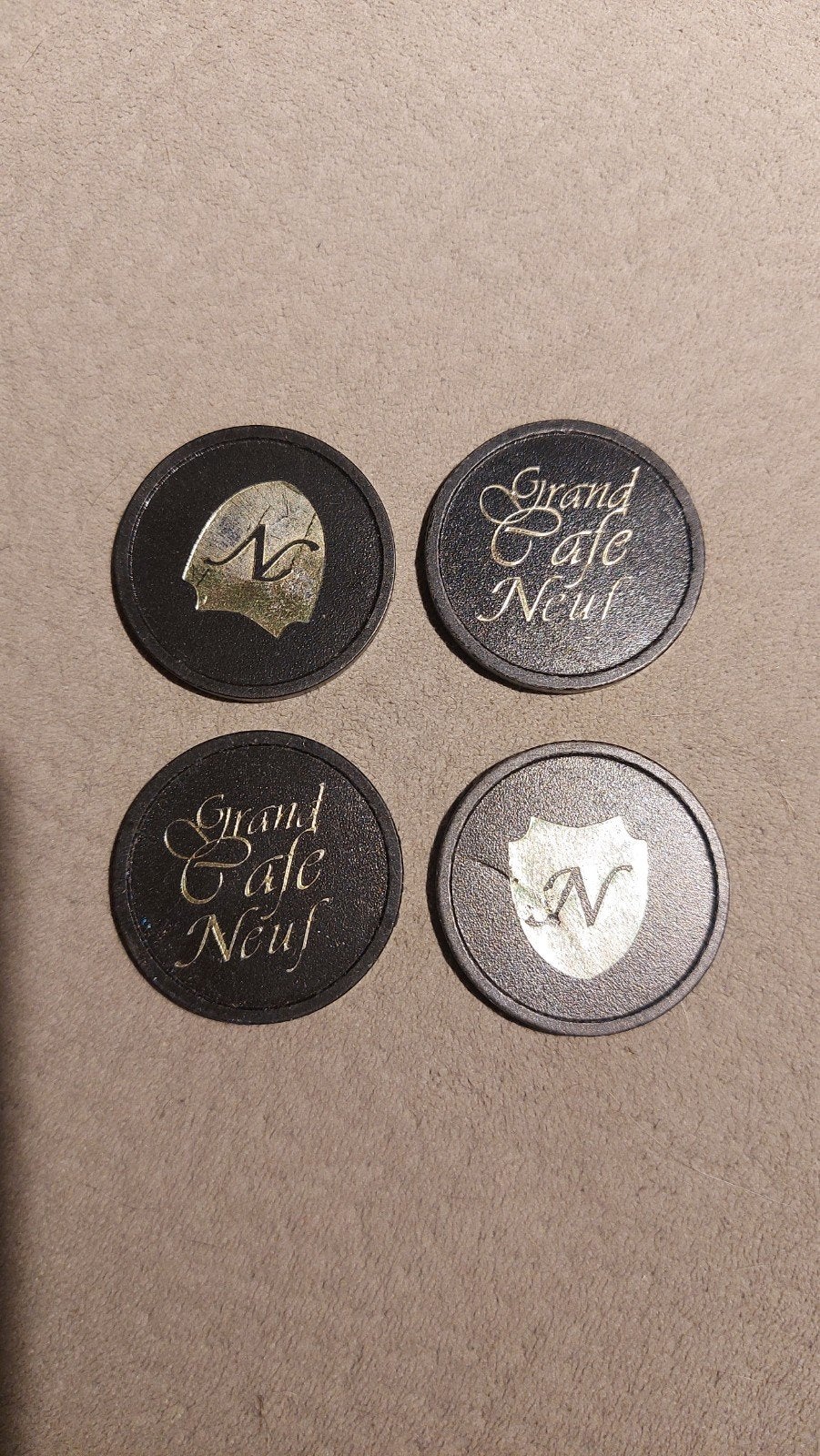 4 consumptiemunten Grand Café Neuf Raalte