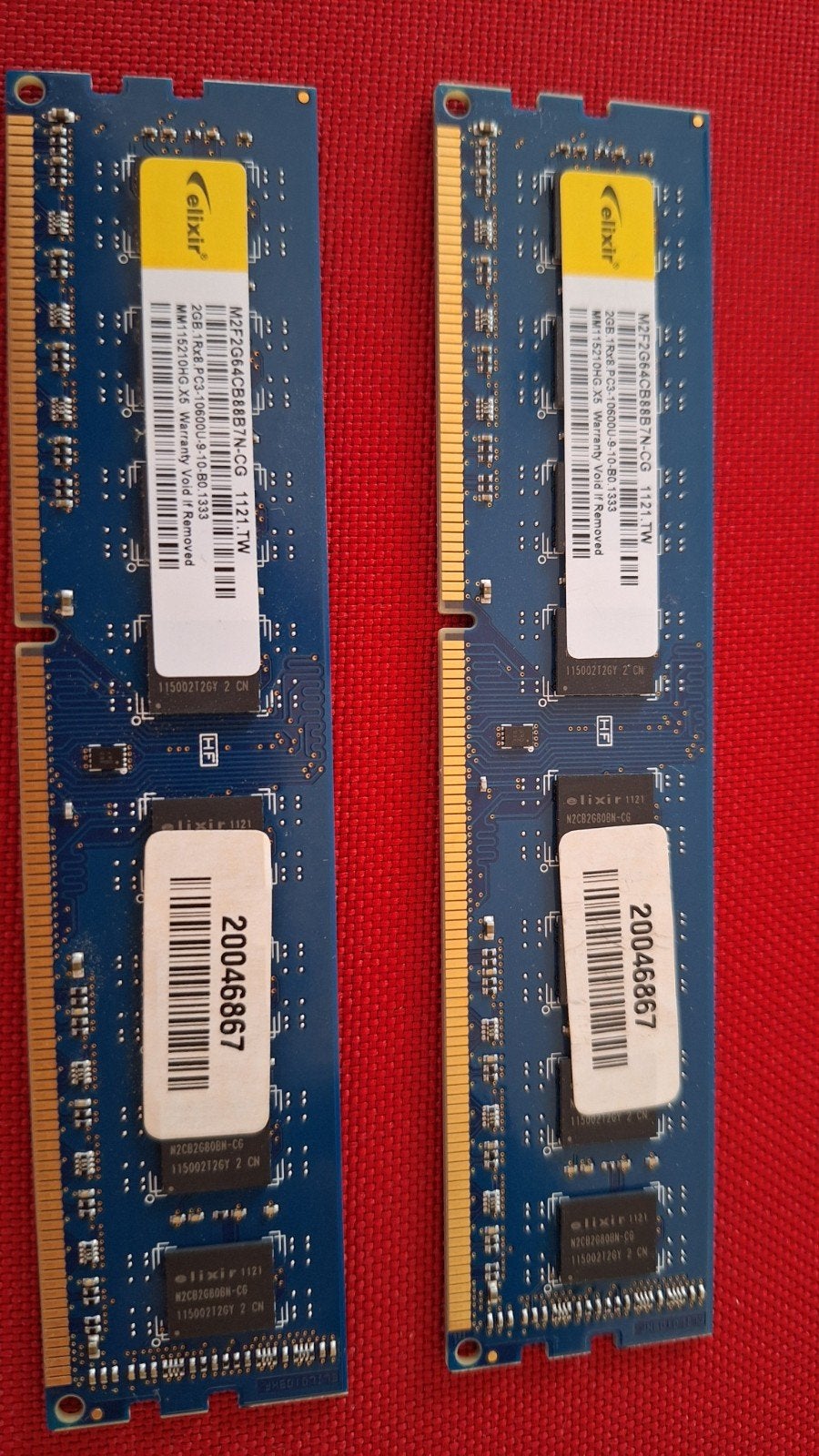 Elixir 2x 2GB DDR3 RAM Geheugenmodules (4GB Totaal), Computers en Software, RAM geheugen, Ophalen, DDR3, Zo goed als nieuw, Desktop
