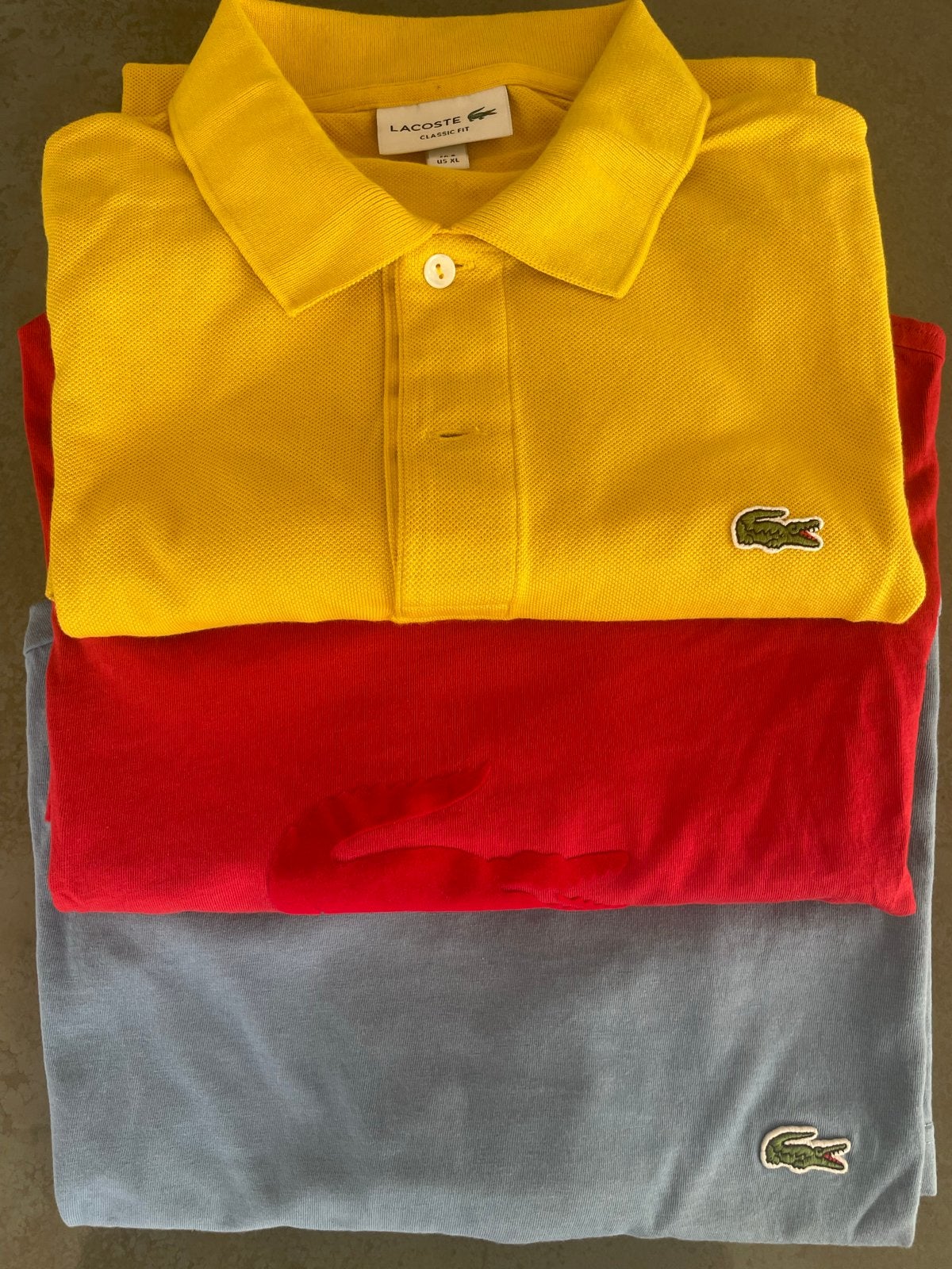3x Lacoste polo en shirts, Zo goed als nieuw, Maat XL, Kleding | Heren, T-shirts, Ophalen of Verzenden, Zo goed als nieuw, Maat 56/58 (XL)