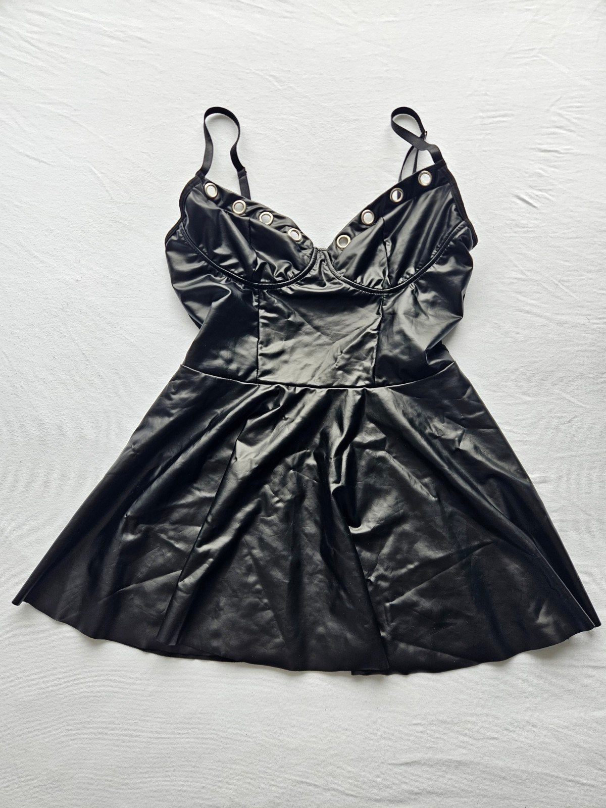 Zwart Wetlook Jurkje Maat M, Kleding | Dames, Verzenden, Zwart, Overige typen