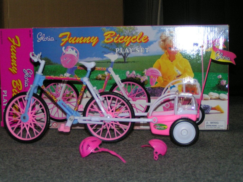 Gloria poppenfiets met aanhanger, Ophalen of Verzenden, Zo goed als nieuw, Barbie