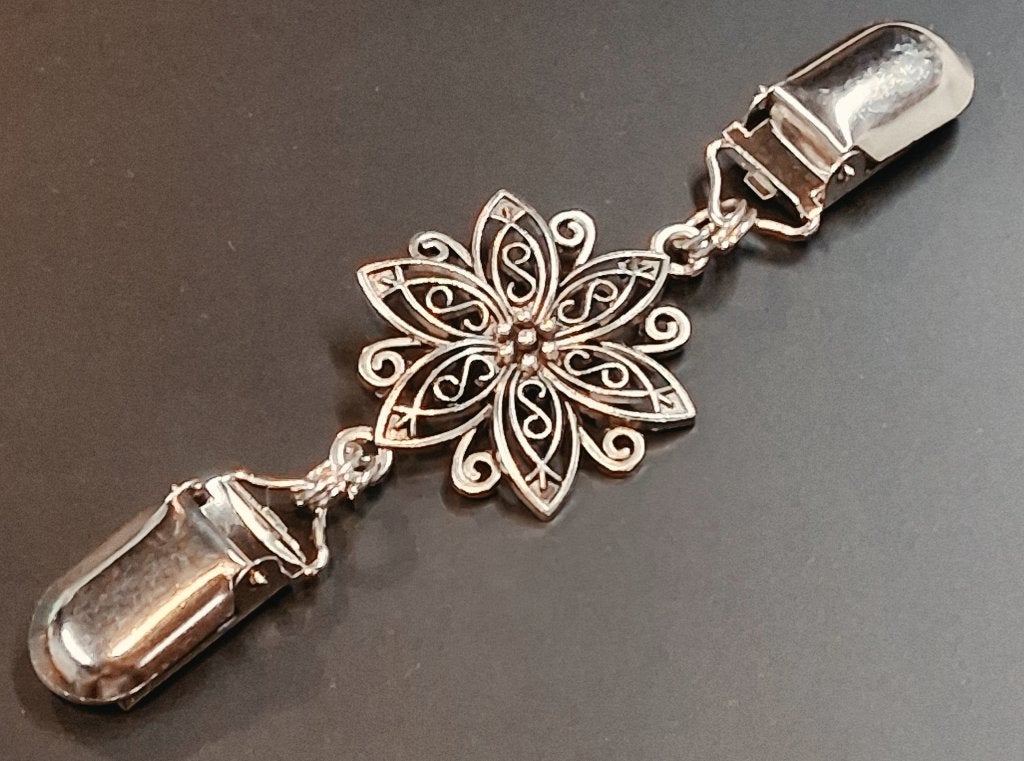 Cardigan-vest-sjaal Clip mandala bloem, Ophalen of Verzenden, Nieuw, Zilver, Overige materialen