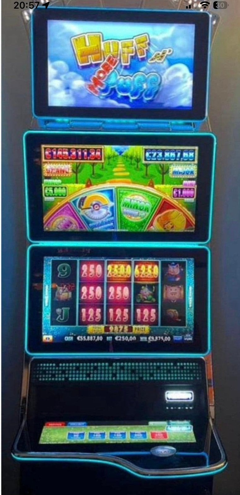 Las Vegas gokkast SG Twinstar Huff & More Puff LEES EERST!, Verzamelen, Euro, Ophalen, Gebruikt, Met sleutels