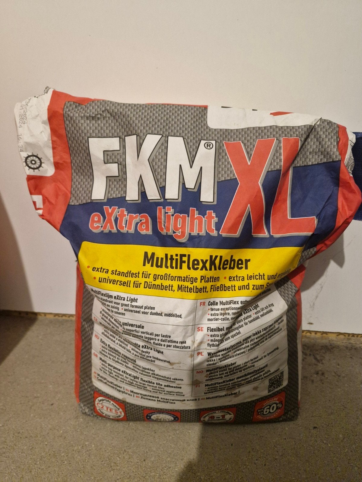 FKM XL MultiFlexKleber Extra Light Tegellijm, Verzenden, Gebruikt, Vloertegels