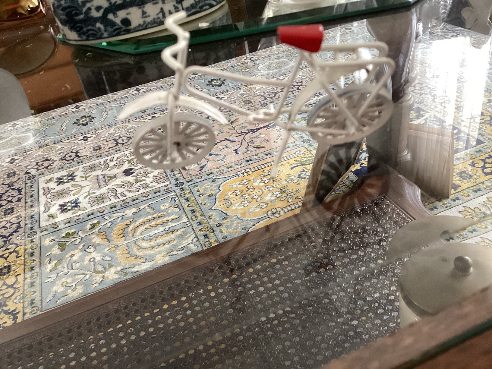 Fiets wit miniatuur // hoog 5.5 cm, Ophalen of Verzenden, Zo goed als nieuw, Overige typen