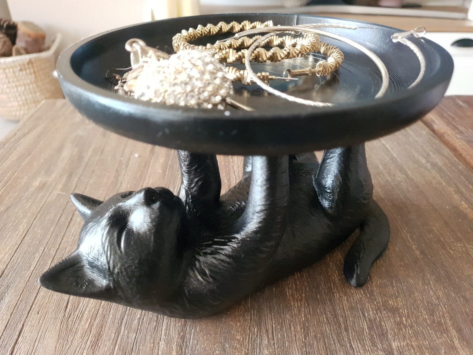 Leuke Katvormige Bureau Organizer schaal, Zwart, Overige stijlen, Nieuw, Kunststof