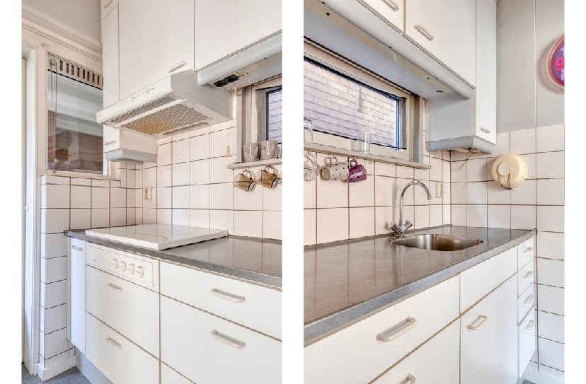 GRATIS: keuken met gaspit en afzuigkap, Huis en Inrichting, Keuken | Complete keukens, Ophalen, Gebruikt, Wit, Enkelwandige keuken