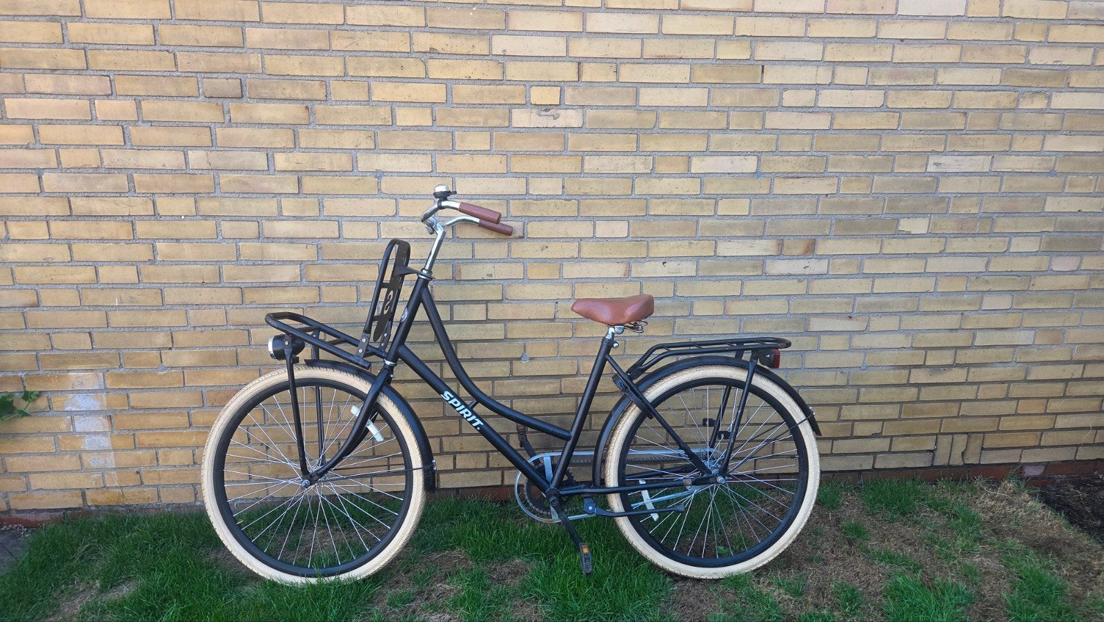 Spirit transportfiets damesfiets zwart met voordrager, Terugtraprem, Gebruikt, 50 tot 53 cm, Ophalen