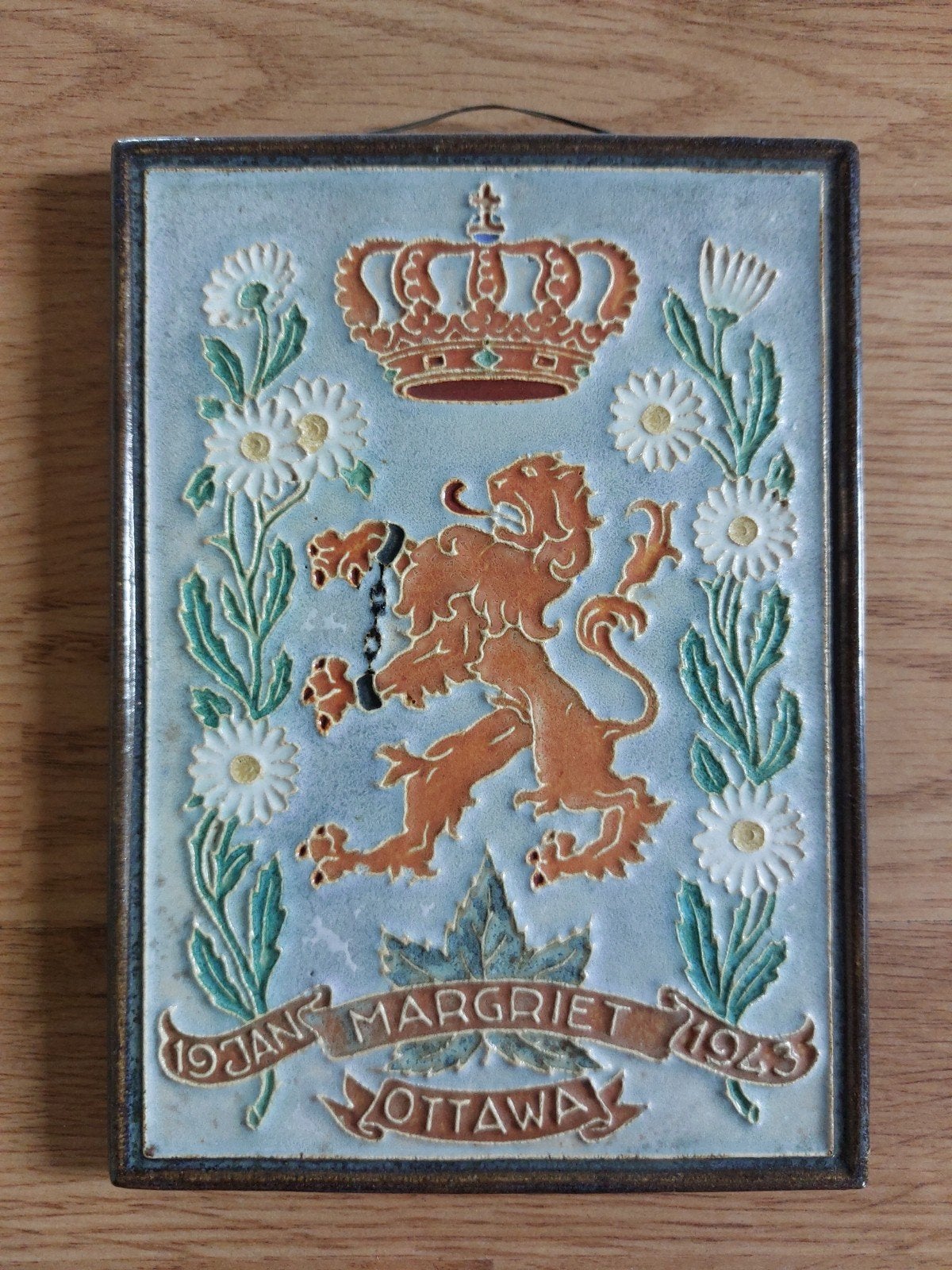 Cloisonné geboortetegel Prinses Margriet WO2 Delft, Verzenden