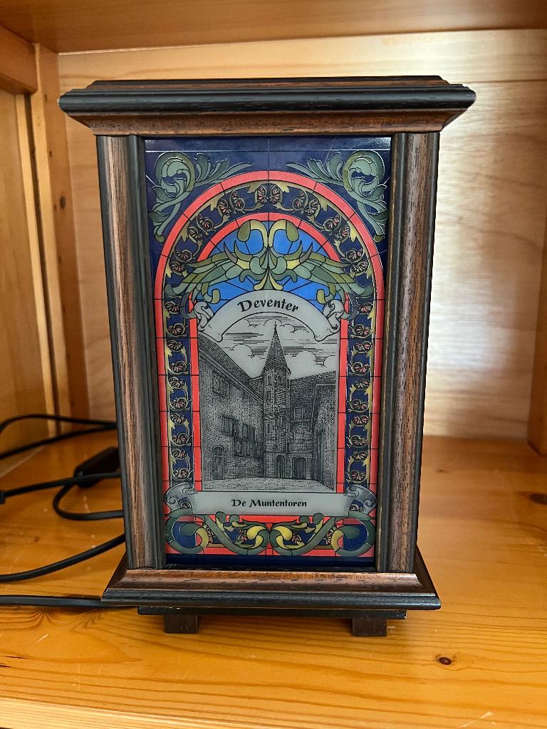 Sierlamp met gebrandschilderd glas, Ophalen, Zo goed als nieuw, Glas, Minder dan 100 cm