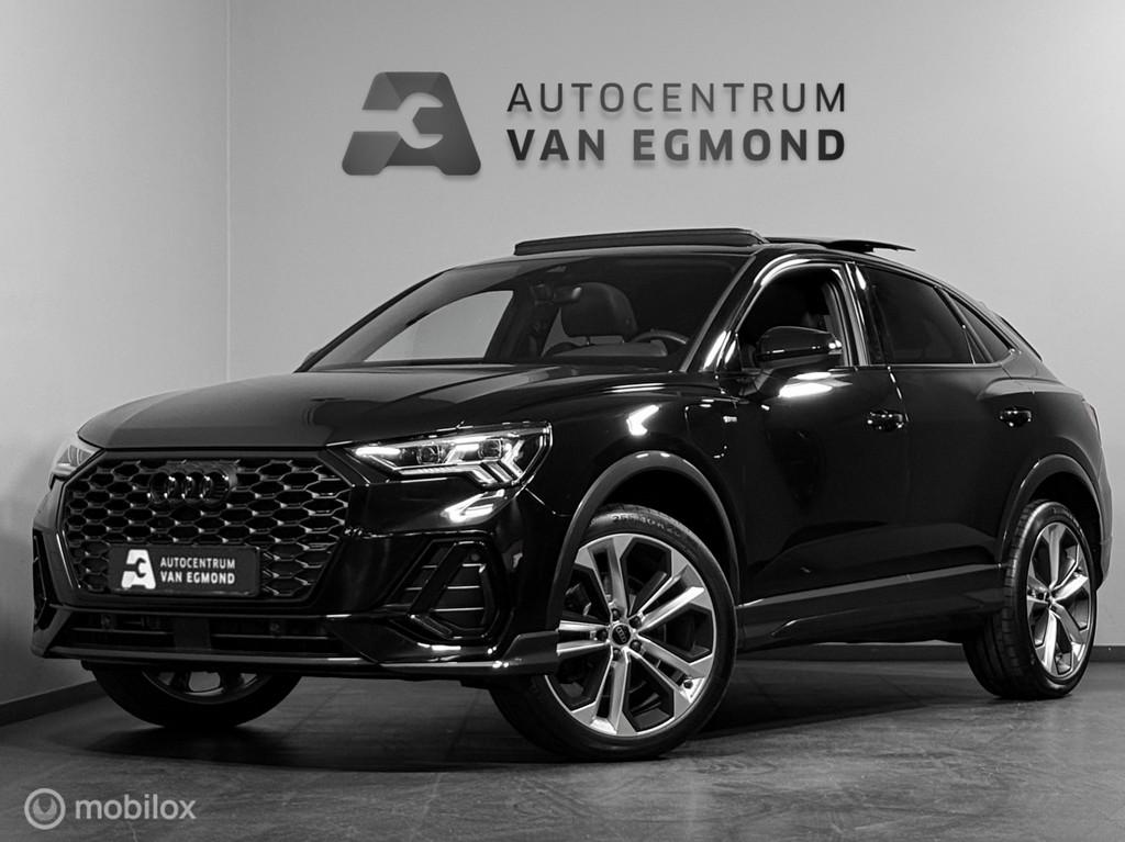 Audi Q3 Sportback 45 TFSIe 2X S-LINE | PANO | SONOS| KEYLESS, Auto's, Audi, Gebruikt, Zwart, Leder en Stof, Zwart