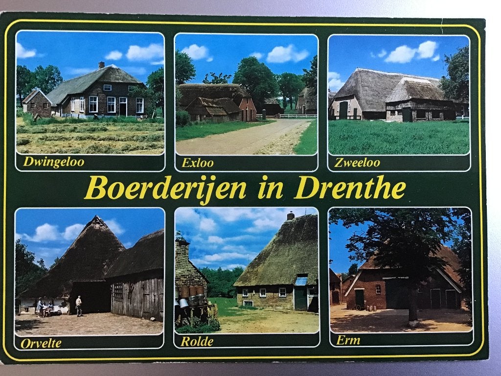 Ansichtkaart Boerderijen in Drenthe - Gelopen 1993, Ophalen of Verzenden, 1980 tot heden, Gelopen, Drenthe