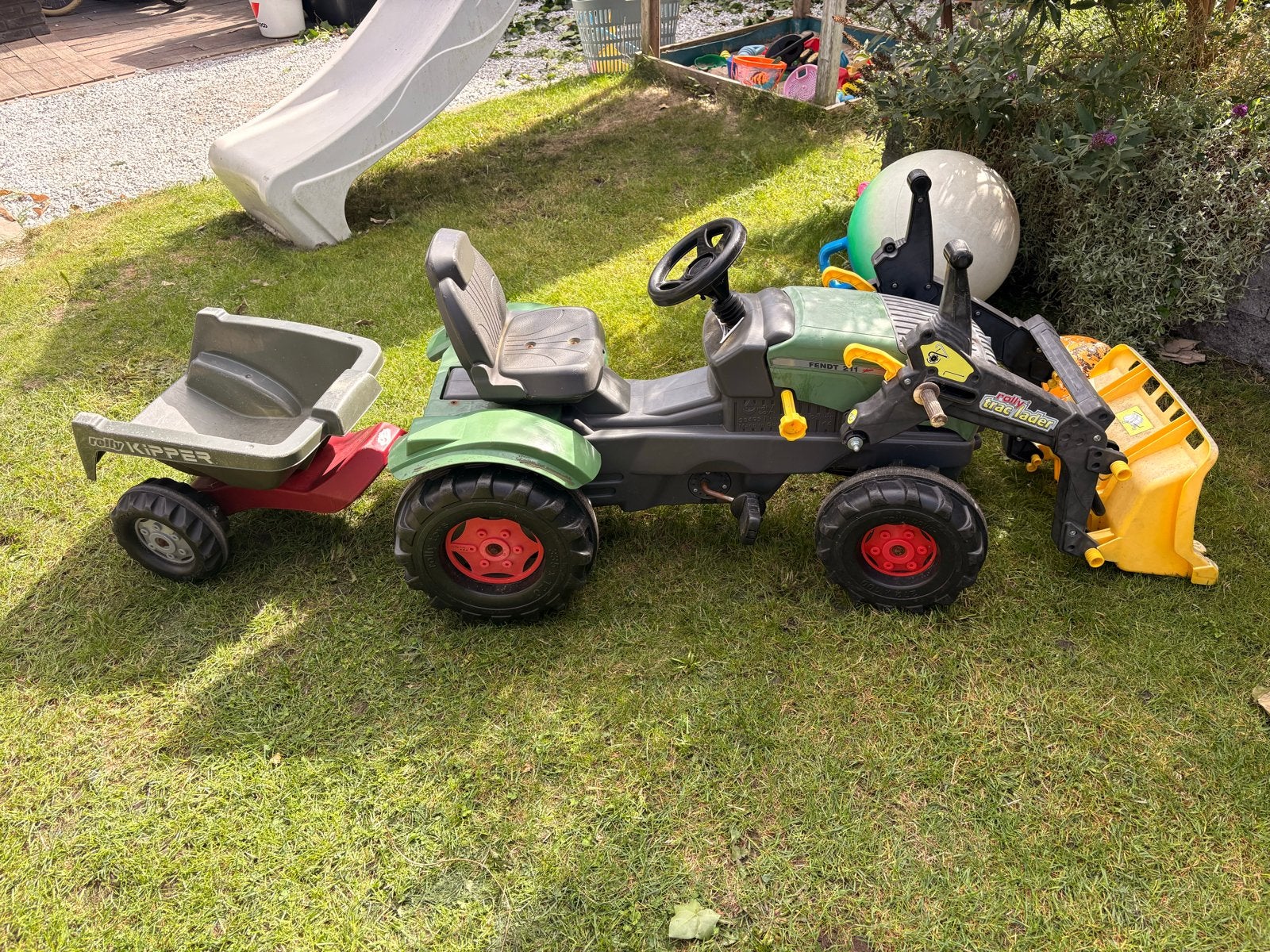 Fendt traptractor met voorlader en aanhanger, Kinderen en Baby's, Ophalen, Gebruikt, Trapvoertuig