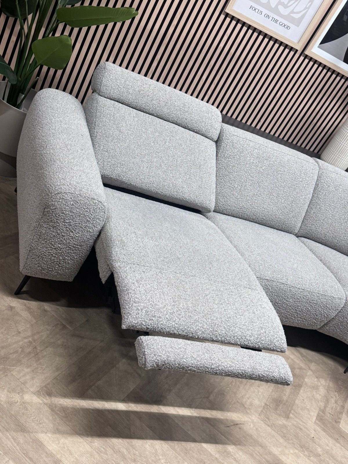 ZGAN Luxe Organische Bouclé Hoekbank - Grijs - 290 x 245, 250 tot 300 cm, -, -, Hoekbank