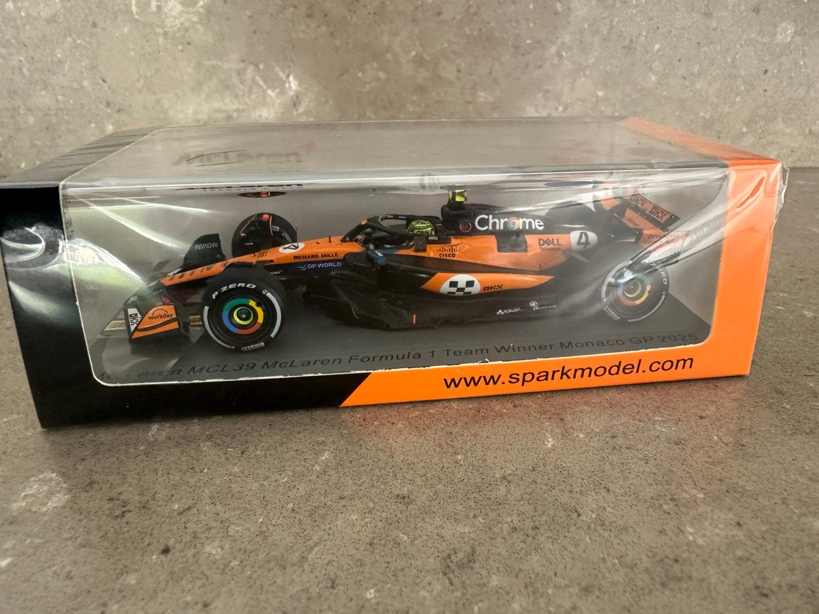 McLaren MCL39 Lando Norris Monaco GP 2025 | Spark 1:43, Hobby en Vrije tijd, Modelauto's | 1:43, Overige merken, Auto, Verzenden