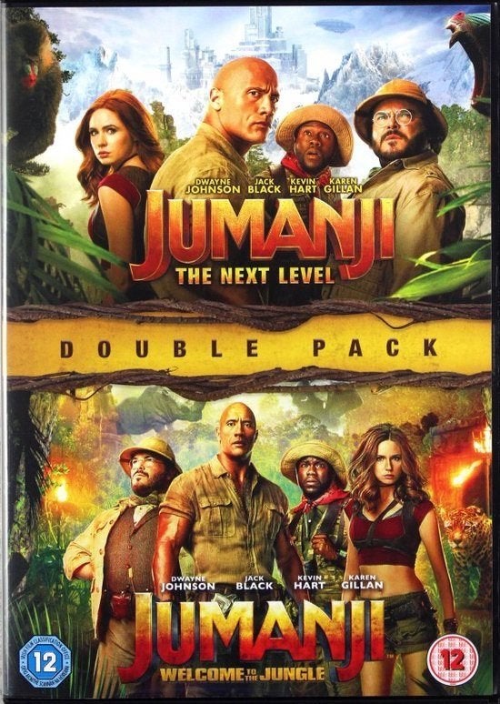 2X DVD JUMANJI NEXT LEVEL / WELCOME TO THE JUNGLE DWANE JOHN, Avontuur, Verzenden, Alle leeftijden, Zo goed als nieuw